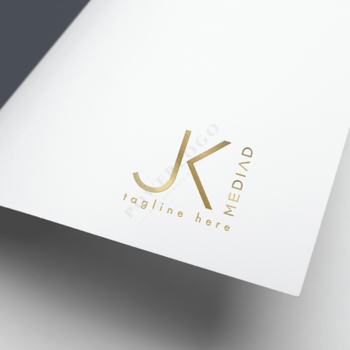 JK gouden letters logo ontwerp
