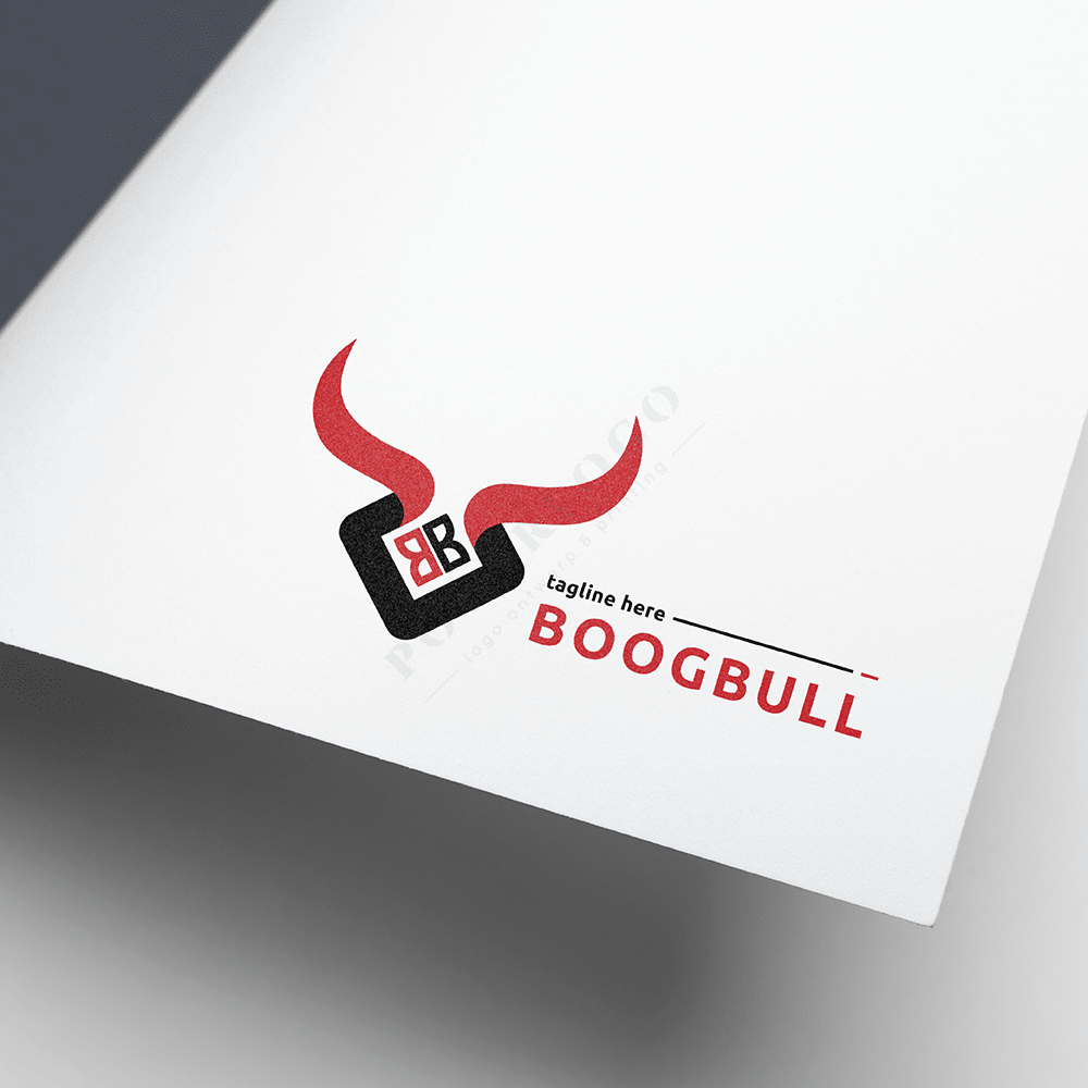 letter B stier bull logo design strak, modern en abstract