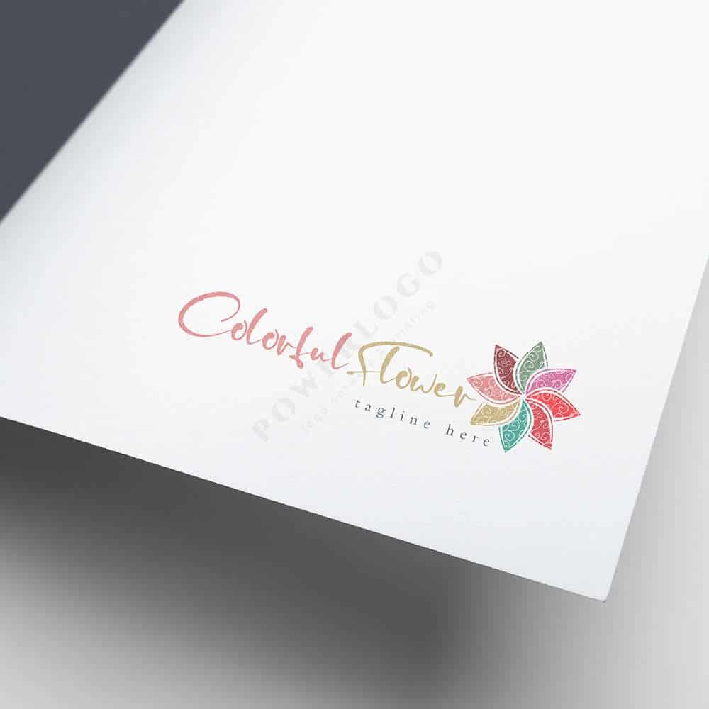 Colorful flower kleurrijke bloem logo design