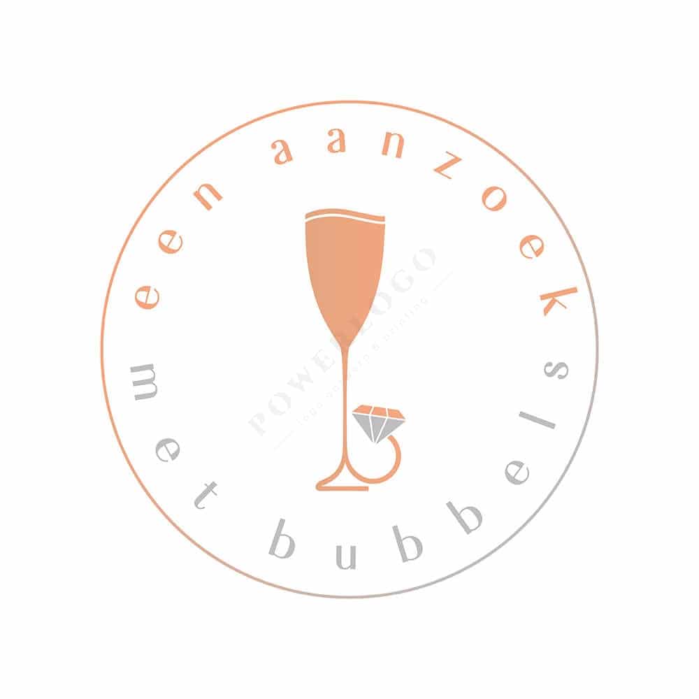 Een aanzoek met bubbels trouwen logo