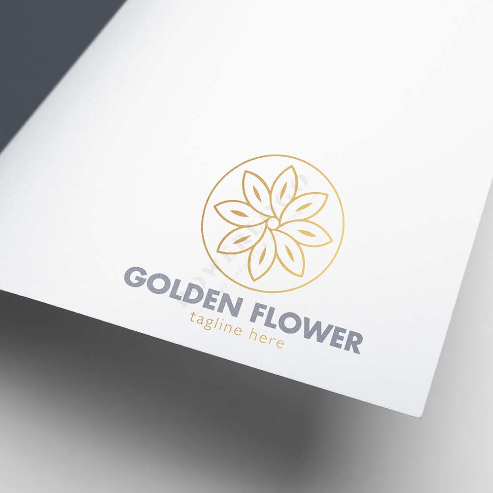 Golden flower logo design