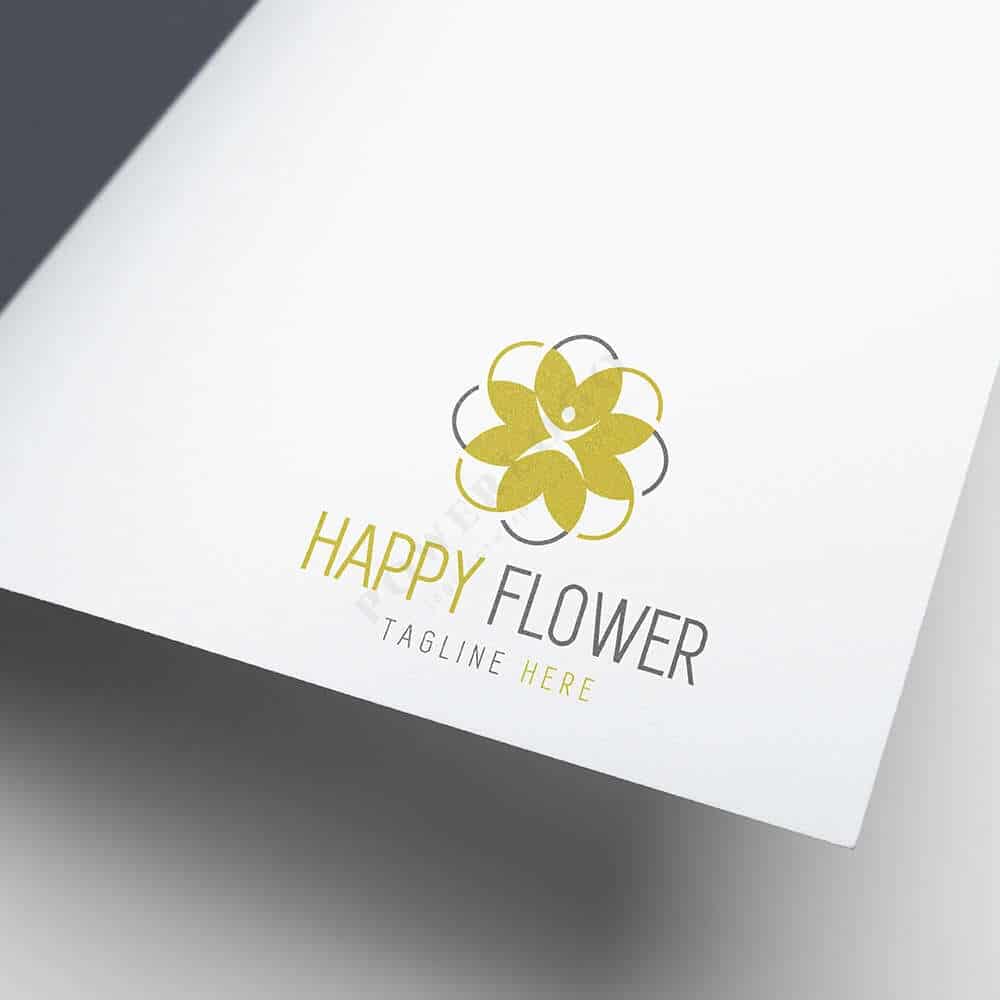 Happy flower logo design