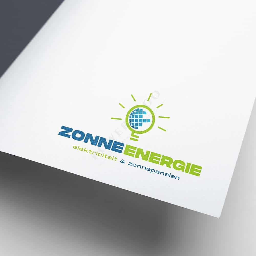 Zonne energie zonnepanelen logo design