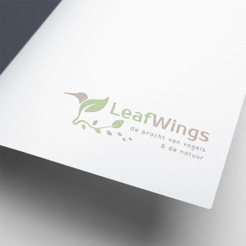 Leafwings vogel blad natuur logo